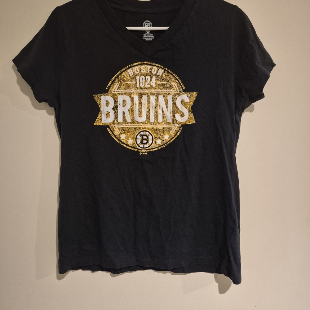 NHL Black T-Shirt with White Logo